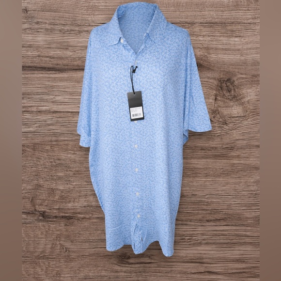 Other - California Men’s XXL Blue Floral Button Down Shirt Short Sleeve NWT